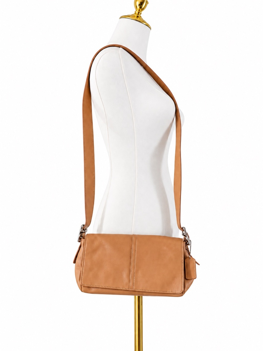Vintage Coach Legacy Flap Bag 9848 Camel Tan Leather Y2K Crossbody